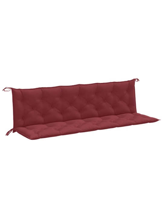 Podušky na zahradní lavici 2 ks vínová melanž 200x50x7cm textil