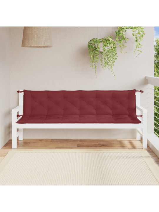 Podušky na zahradní lavici 2 ks vínová melanž 200x50x7cm textil