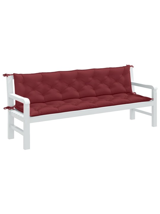 Podušky na zahradní lavici 2 ks vínová melanž 200x50x7cm textil