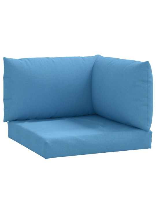 Podušky na palety 3 ks modrá melanž textil