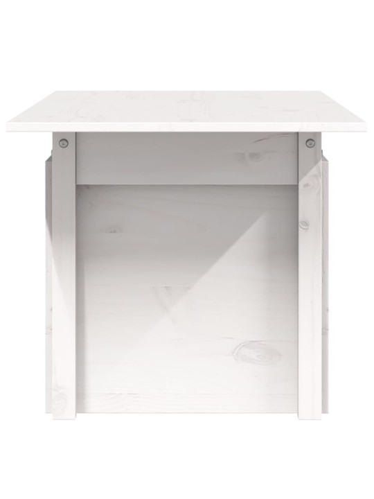 Zahradní stůl bílý 100 x 50 x 75 cm masivní borové dřevo