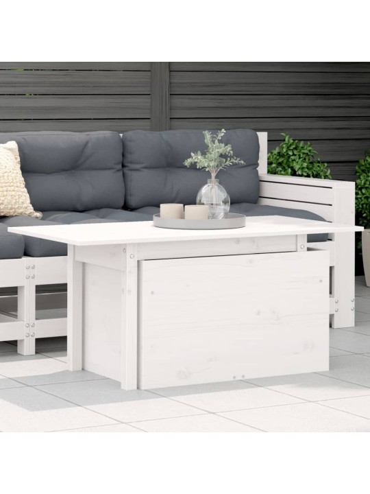 Zahradní stůl bílý 100 x 50 x 75 cm masivní borové dřevo
