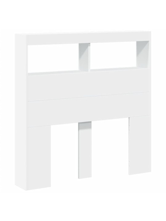 Čelo postele s úložným prostorem a led bílé 100 x 17 x 102 cm