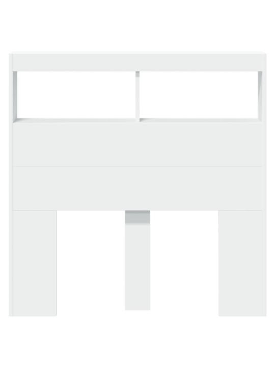 Čelo postele s úložným prostorem a led bílé 100 x 17 x 102 cm