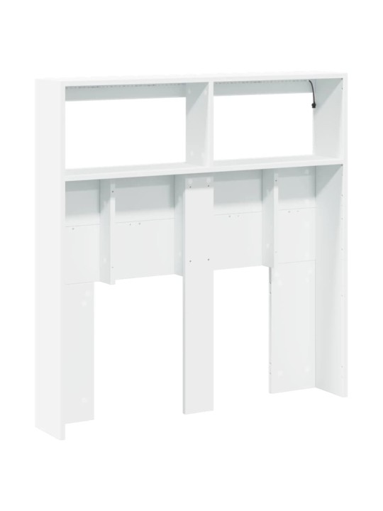 Čelo postele s úložným prostorem a led bílé 100 x 17 x 102 cm