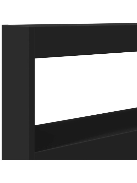Čelo postele s úložným prostorem a LED černé 100 x 17 x 102 cm