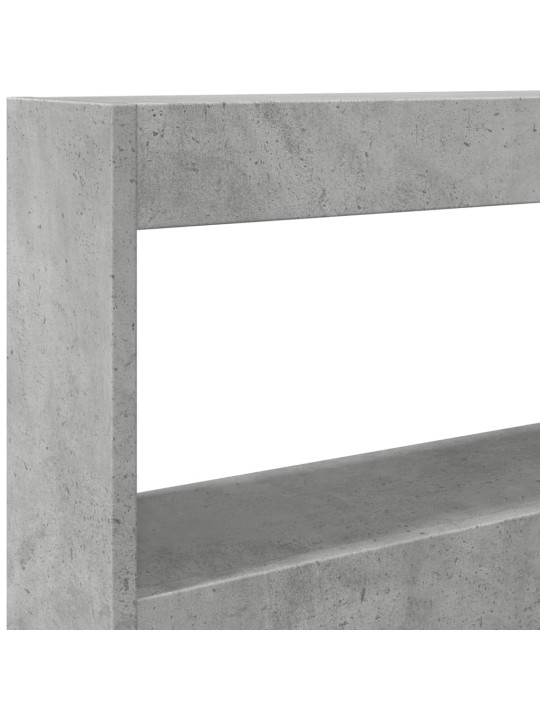 Čelo postele úložný prostor a led betonově šedé 100x17x102 cm