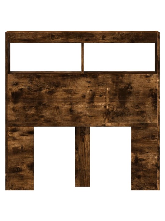 Čelo postele s úložným prostorem a led kouřový dub 100x17x102cm
