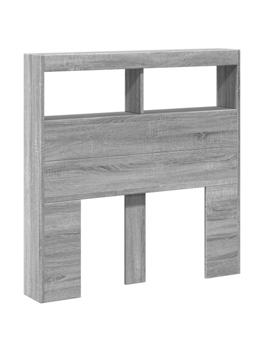 Čelo postele s úložným prostorem a led šedé sonoma 100x17x102cm