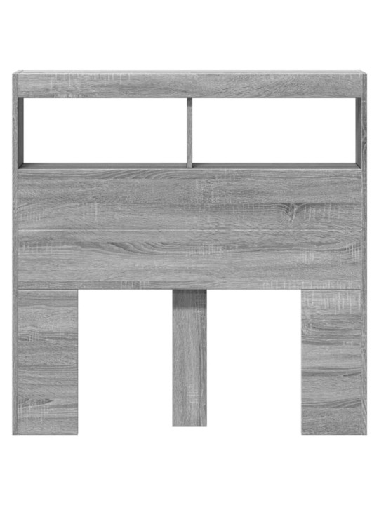 Čelo postele s úložným prostorem a led šedé sonoma 100x17x102cm