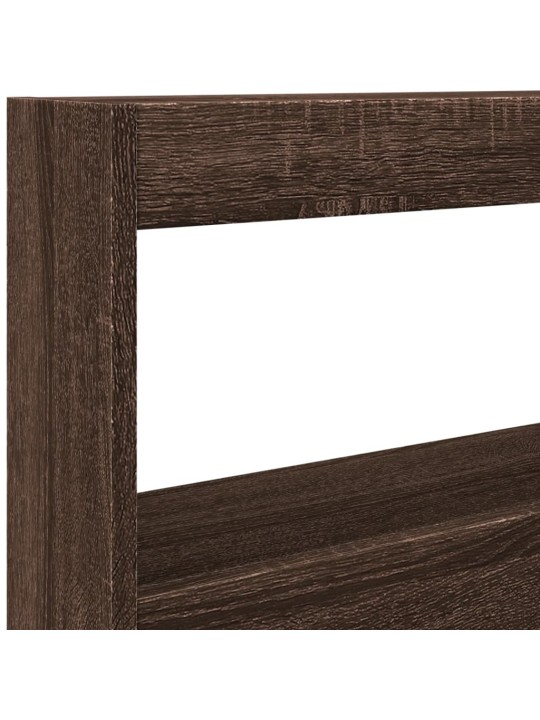 Čelo postele s úložným prostorem a led hnědý dub 100x17x102 cm
