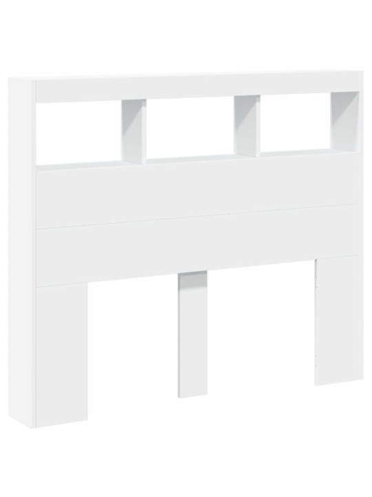 Čelo postele s úložným prostorem a led bílé 120 x 17 x 102 cm