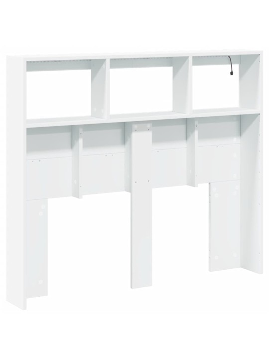 Čelo postele s úložným prostorem a led bílé 120 x 17 x 102 cm