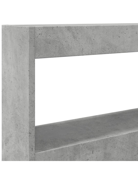 Čelo postele úložný prostor a LED betonově šedé 120x17x102 cm