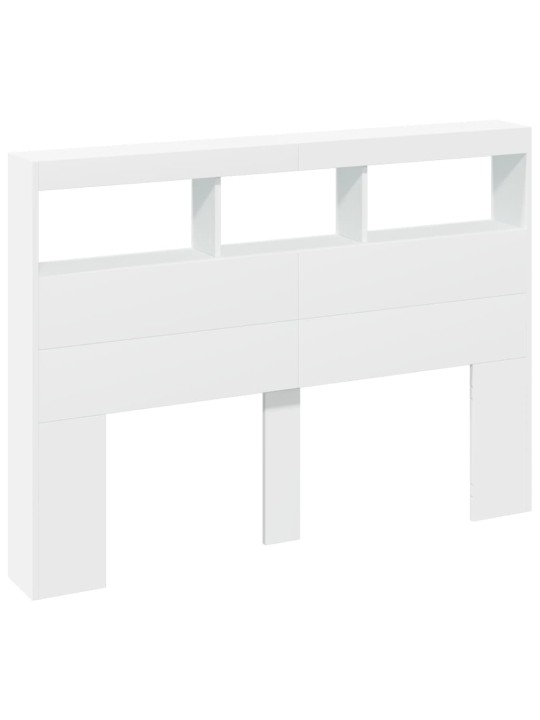 Čelo postele s úložným prostorem a led bílé 140 x 17 x 102 cm