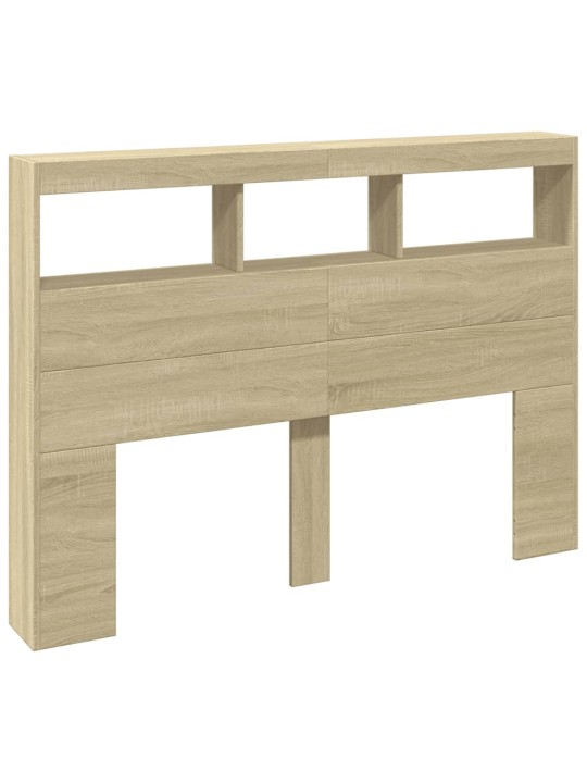 Čelo postele s úložným prostorem a led dub sonoma 140x17x102 cm