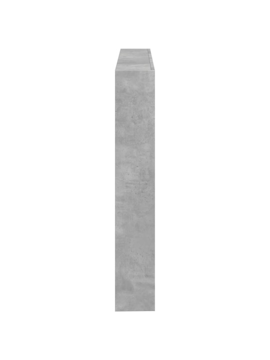 Čelo postele úložný prostor a led betonově šedé 140x17x102 cm
