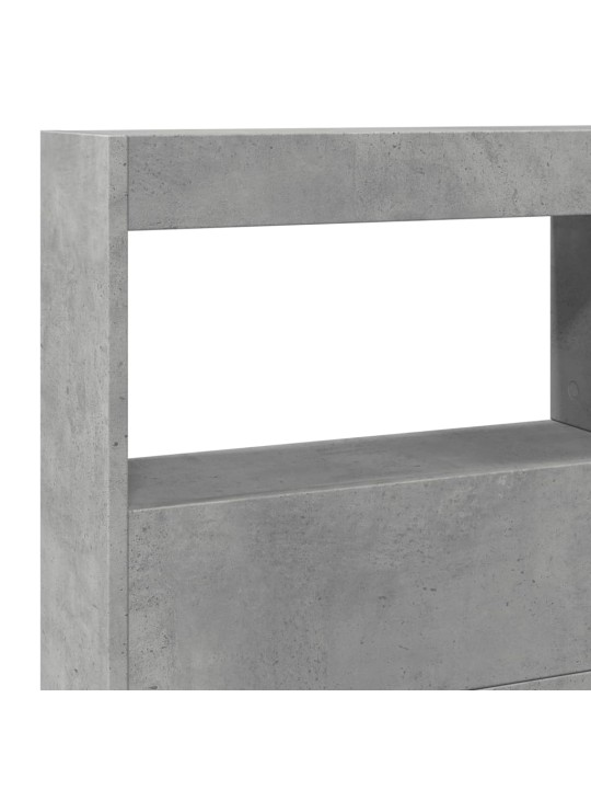 Čelo postele úložný prostor a led betonově šedé 140x17x102 cm