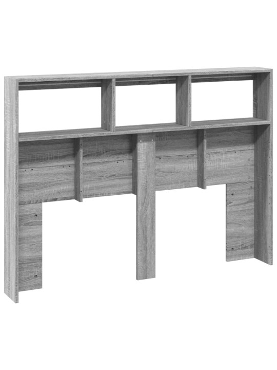 Čelo postele s úložným prostorem a led šedé sonoma 140x17x102cm