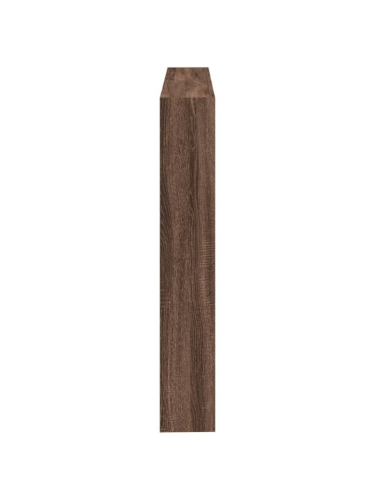 Čelo postele s úložným prostorem a led hnědý dub 140x17x102 cm