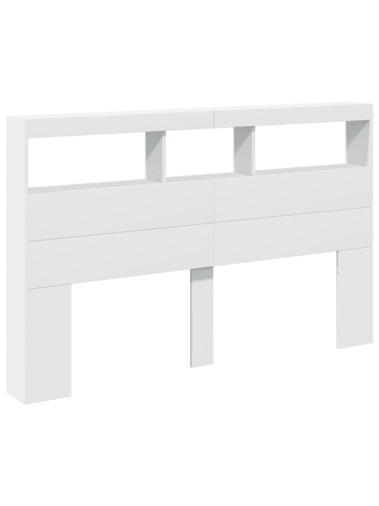 Čelo postele s úložným prostorem a led bílé 160 x 17 x 102 cm