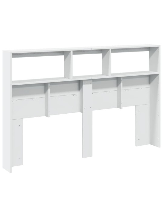 Čelo postele s úložným prostorem a led bílé 160 x 17 x 102 cm