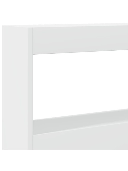 Čelo postele s úložným prostorem a led bílé 160 x 17 x 102 cm