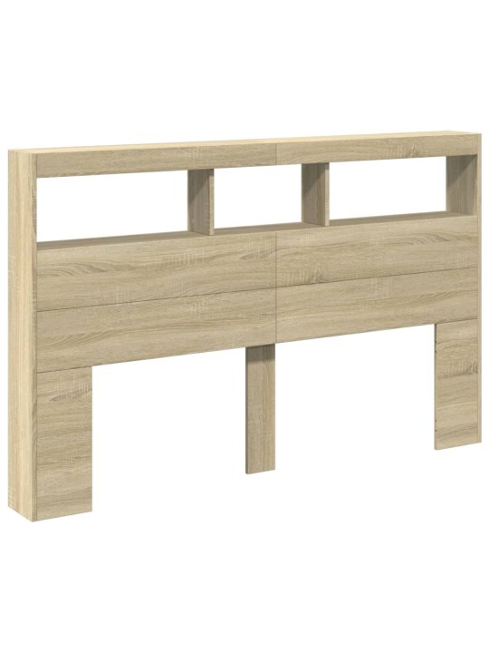 Čelo postele s úložným prostorem a led dub sonoma 160x17x102 cm