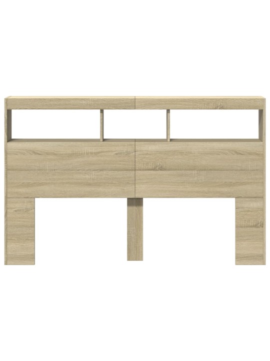 Čelo postele s úložným prostorem a led dub sonoma 160x17x102 cm