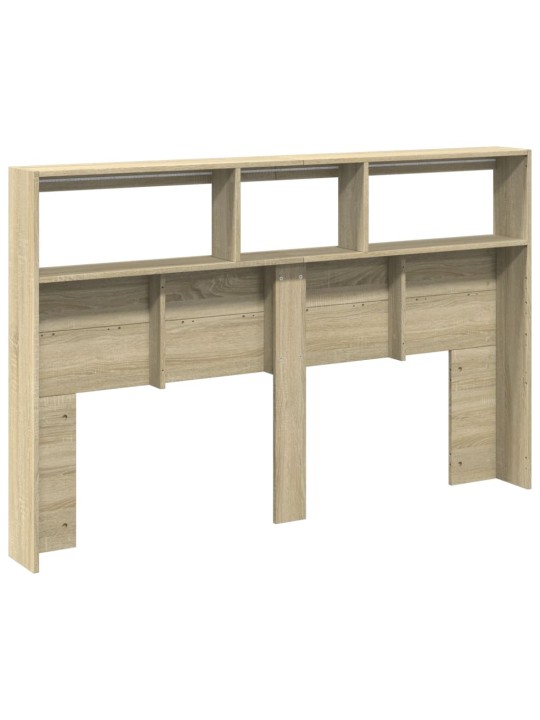 Čelo postele s úložným prostorem a led dub sonoma 160x17x102 cm