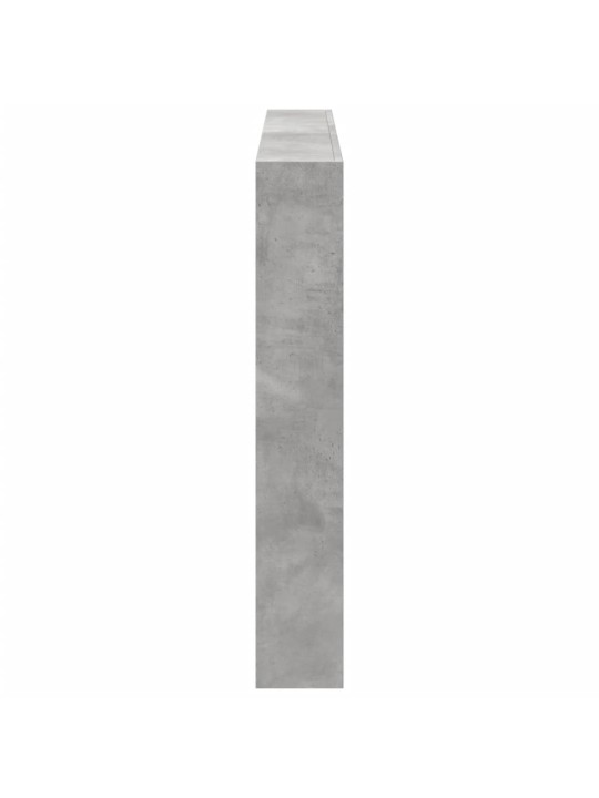 Čelo postele úložný prostor a LED betonově šedé 160x17x102 cm