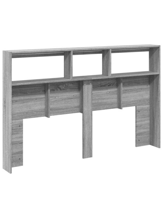 Čelo postele s úložným prostorem a led šedé sonoma 160x17x102cm