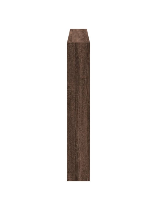 Čelo postele s úložným prostorem a led hnědý dub 160x17x102 cm