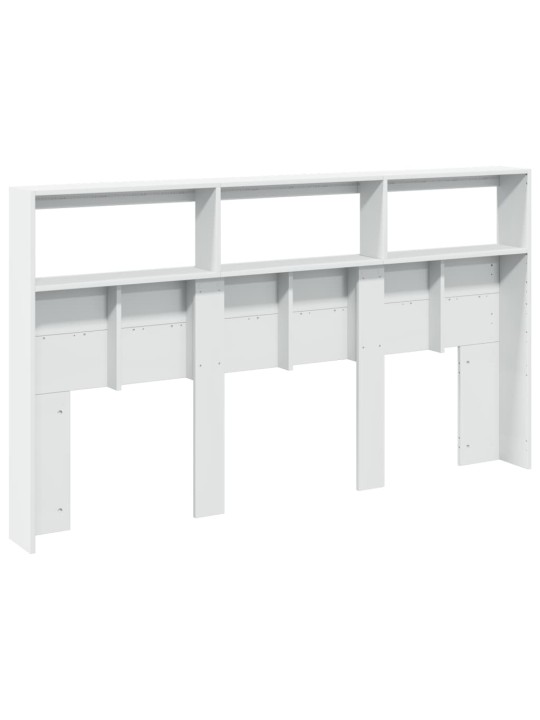 Čelo postele s úložným prostorem a led bílé 180 x 17 x 102 cm