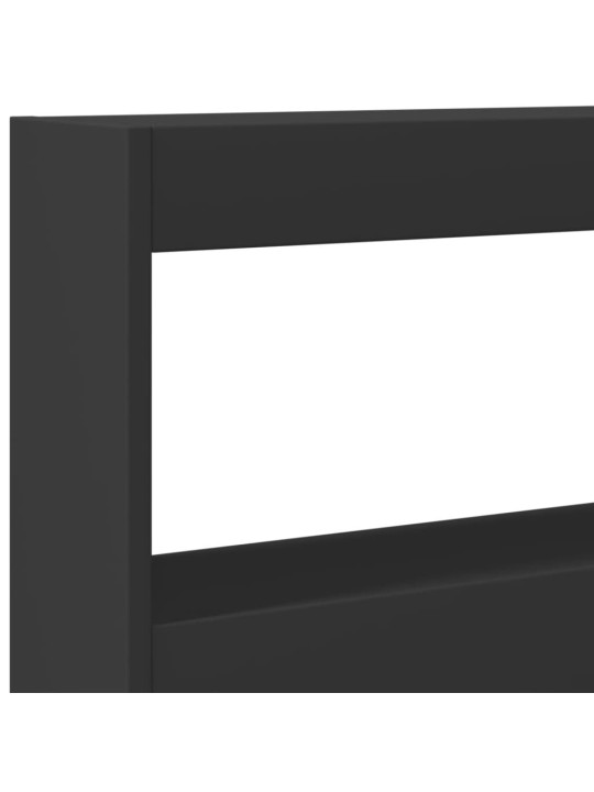 Čelo postele s úložným prostorem a LED černé 180 x 17 x 102 cm