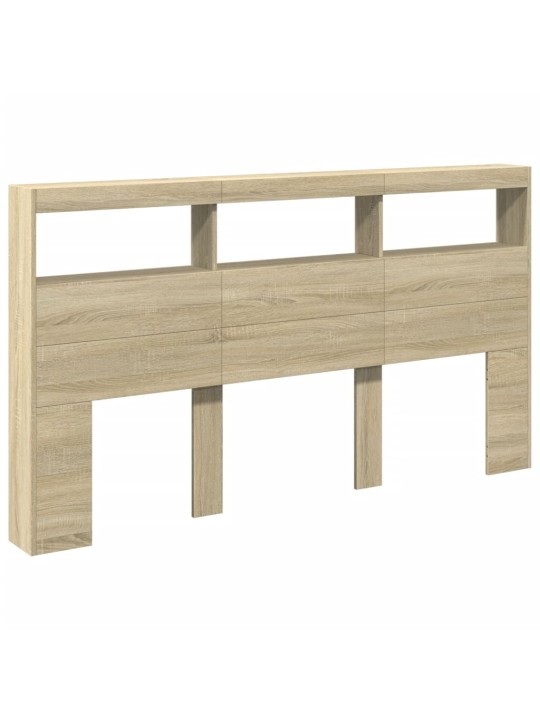 Čelo postele s úložným prostorem a led dub sonoma 180x17x102 cm