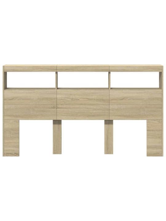 Čelo postele s úložným prostorem a led dub sonoma 180x17x102 cm