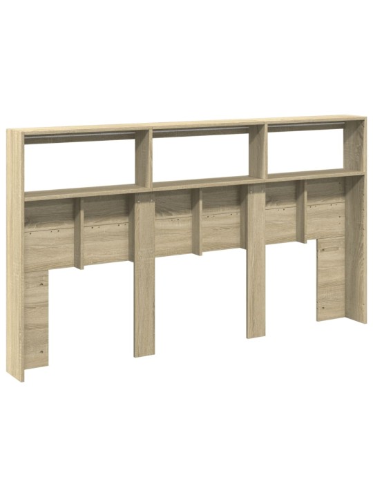 Čelo postele s úložným prostorem a led dub sonoma 180x17x102 cm