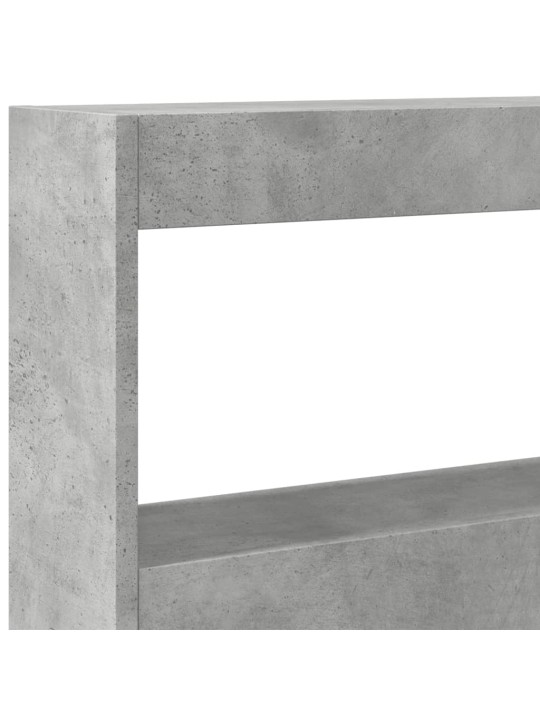 Čelo postele úložný prostor a led betonově šedé 180x17x102 cm