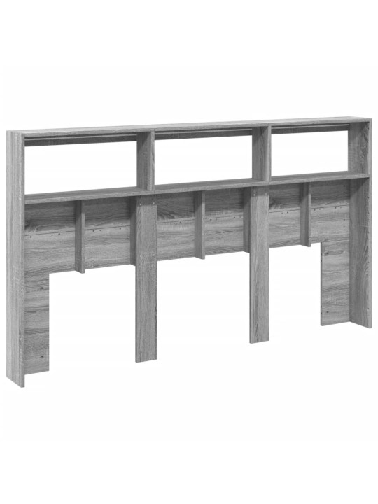 Čelo postele s úložným prostorem a led šedé sonoma 180x17x102cm
