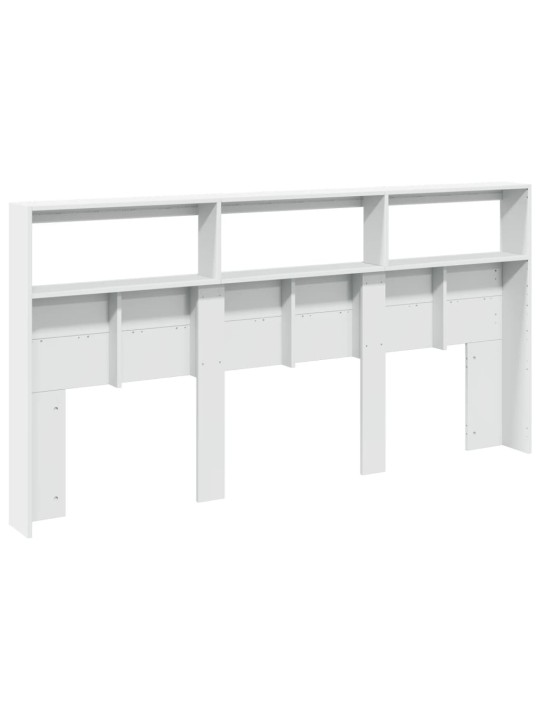 Čelo postele s úložným prostorem a LED bílé 200 x 17 x 102 cm