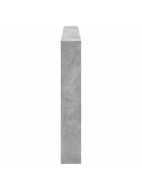 Čelo postele úložný prostor a LED betonově šedé 200x17x102 cm