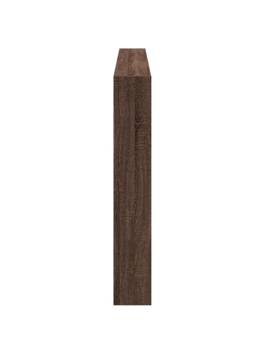 Čelo postele s úložným prostorem a led hnědý dub 200x17x102 cm