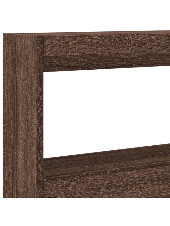Čelo postele s úložným prostorem a led hnědý dub 200x17x102 cm
