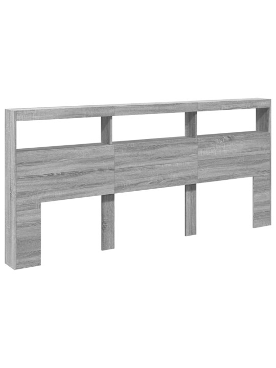 Čelo postele s úložným prostorem a led šedé sonoma 120x17x102cm