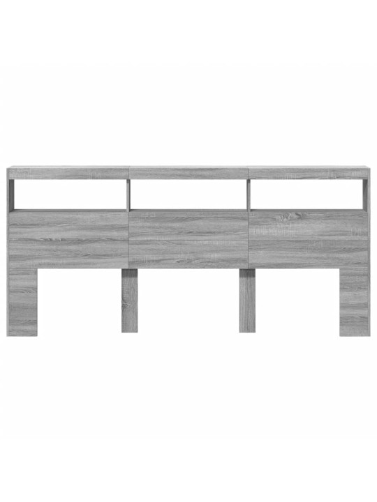 Čelo postele s úložným prostorem a led šedé sonoma 120x17x102cm