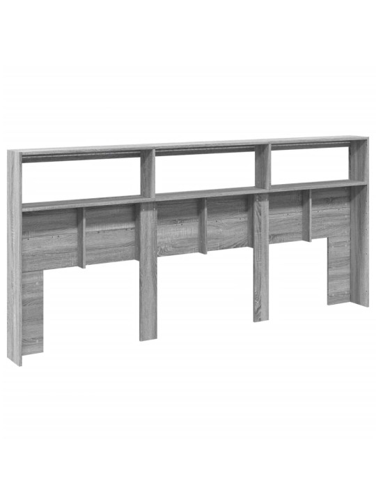 Čelo postele s úložným prostorem a led šedé sonoma 120x17x102cm