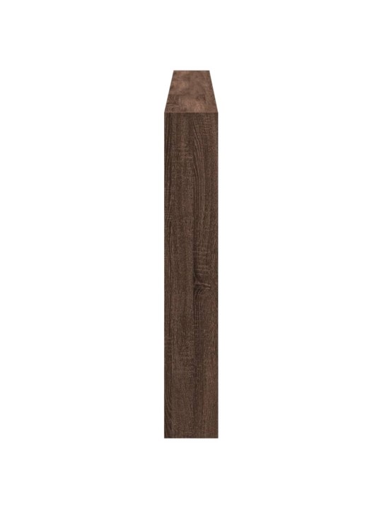 Čelo postele s úložným prostorem a led hnědý dub 220x17x102 cm