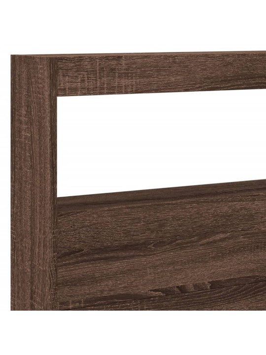 Čelo postele s úložným prostorem a led hnědý dub 220x17x102 cm