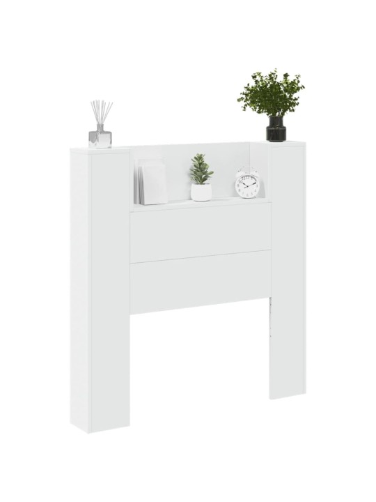 Čelo postele s úložným prostorem a LED bílé 100x16,5x103,5 cm